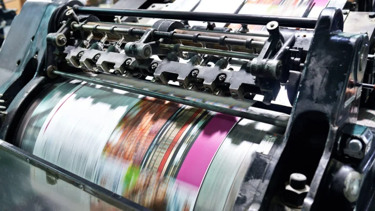 Illustration of a running offset printing machines